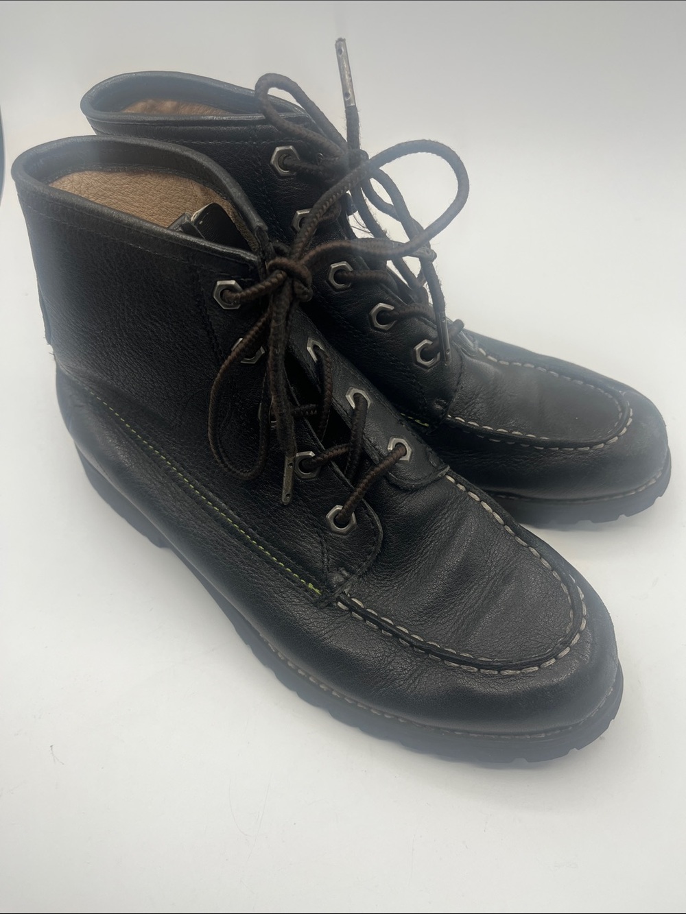 Frye Black Leather Kids Lace-Up Chukka  Boots